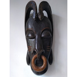 Escultura Máscara De Madeira Tribal Do Artista Otávio Bahia.