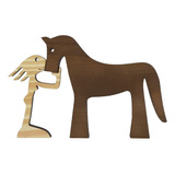 Escultura Miniatura Cavalo E Mulher Em