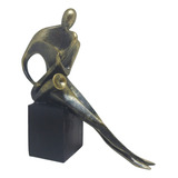 Escultura Musico Saxofonista Minimalista Resina Bronze