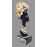 Escultura Rosto Mulher Africana Afro Tribal Com Turbante