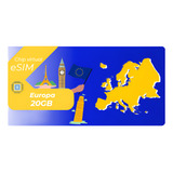 Esim Europa + 38 Países - Franquia 20gb - 30 Dias