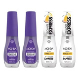 Esmalte Mohda Kit 2 Secante Express + 2 Top Coat Vitrificada