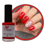 Esmalte Para Carimbo De Decoração De Unhas Apipila -vermelho