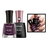 Esmalte Risque Diamond Gel Calda Blueberry + Top Coat 9,5ml