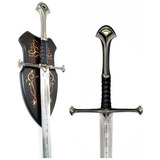 Espada Anduril Senhor Dos Anéis Aragorn Com Suporte Parede