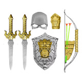 Espada Brinquedo Infantil Medieval + Escudo + Arco E Flecha