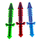 Espada Diamante Minecraft Luz Som Sword Led Pixels