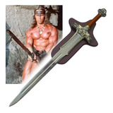Espada Em Aço Conan O Barbaro Tamanho Real + Suporte Parede