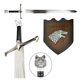 Espada Jon Snow Game Of Thrones Colecionável Aço C/ Suporte