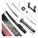 Espada Katana Iaito Luxo Treino Full Tang C/ Pinos + Suporte