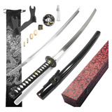 Espada Katana Iaito Luxo Treino Full Tang C/pinos + Brindes