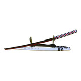 Espada Katana Lâmina Desenhada + Suporte Parede E Mesa