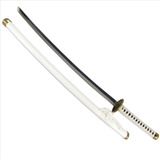Espada Katana Samurai Branca Treino + Bainha + Suporte Mesa