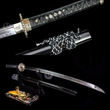Espada Katana Samurai Com Corte Afiada Aço Damasco