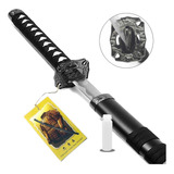 Espada Katana Samurai Wakizashi Média Preta + Brinde Óleo