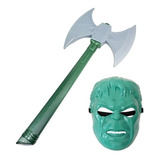 Espada Machado Medieval Brinquedo Infantil + Mascara Do Hulk