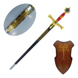 Espada Rei Davi Medieval C/suporte Parede Tamanho Real 