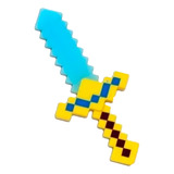 Espada Steve Alex Diamante Ouro Picareta Com Luz Som Pilha