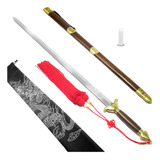 Espada Tai Chi Jian Kung Fu Treino Lâmina Rígida + Óleo