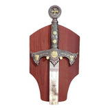 Espada Templária Fiel C/ Suporte Parede Cosplay Cavaleiros