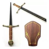 Espada Templária Maçonica Cruzadas Medieval C Suporte Parede