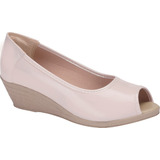 Espadrille Corda Salto Anabela Feminino Bico Aberto S0003