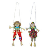 Espantalhos De Palha Junino Casal Em Balanço - Kit 2 Unid 
