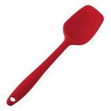 Espátula Colher Silicone Maciço 27cm Reta Pão Duro Cozinha Cor Vermelho