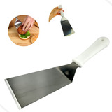 Espátula Curva Aço Inox Chapa Lanche Chapeiro Cozinha Pizza