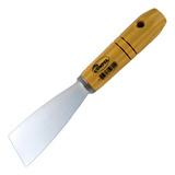 Espátula De Aço 4cm Cabo De Madeira Compel - Kit C/24