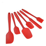 Espátula De Silicone Colorfull Reforçada Colher Pão Duro 6un