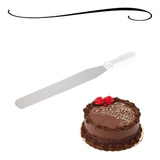 Espátula Gourmet Reta Confeitar Bolo Sobremesa Inox 32cm
