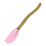 Espátula Pão Duro Silicone Gancho Descanso Cabo Madeira 28cm
