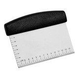 Espátula Para Massas Cozinha Profissional Aço Inox Raspadora Cor Preto