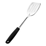 Espátula Vazada Para Fritura 36cm Em Aço Inox Tramontina Cor Preto