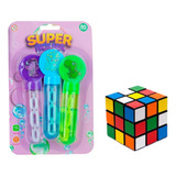 Especial Dia Das Crianças Bolha De Sabão 3und + Cubo Mágico