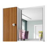 Espelheira P Banheiro Armário Com Porta Genova Branco/ripado