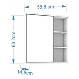 Espelheira Para Banheiro Treviso 56cm Mgm Cor Cafe