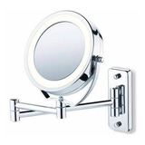 Espelho 5x Aumento Iluminado Led Articulado Parede Maquiagem