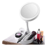 Espelho Ampliação Com Led Maquiagem Usb Pilha/ Cor Da Moldura;branco