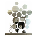 Espelho Circle Decorativo Acrílico Kit 28pç Círculos Rodas