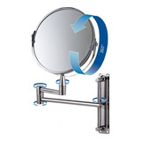 Espelho De Aumento Articulado Dupla Face Mor 8482 Cor Da Moldura Prateado