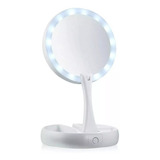 Espelho De Luz Led Dobrável Aumenta 10x Maquiagem Portátil