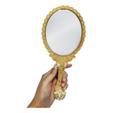Espelho De Mão Abebê De Oxum Orixá Dourado Umbanda 25cm