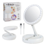 Espelho De Mesa Com Led Para Maquiagem Aumento 10x Dobrável