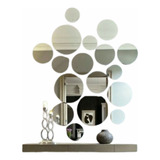 Espelho Decorativo Acrílico Kit 28 Peças Círculos Rodas