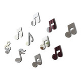 Espelho Decorativo Cifras Notas Musicais Kit 10pç 10cm 