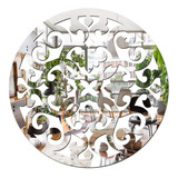Espelho Decorativo Mandala Redonda Florada Muito Grande