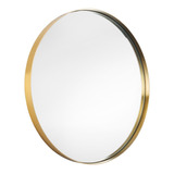 Espelho Decorativo Moldura Dourado Metal De 50cm 