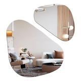 Espelho Decorativo Orgânico Kit Com 2 Espelhos 60x55 E 50x45